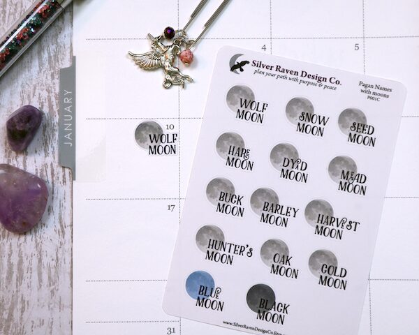Pagan name full moonsticker by Silver Raven Design Co.